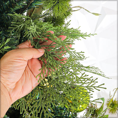 Green Christmas Tree with Cypress Leaves