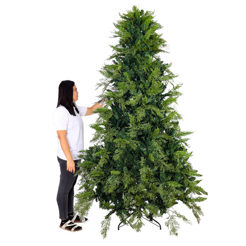 Green Christmas Tree with Cypress Leaves