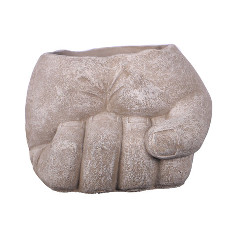 Hand Fist Design Cement Vase