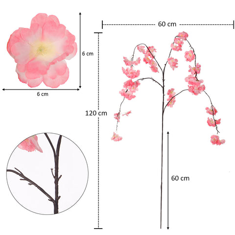 2pcs Artificial Hanging Sakura Flower Stem