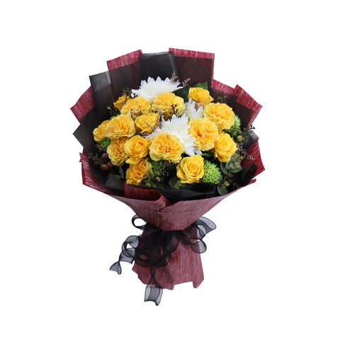 Luxury Birthday Rose Flowers Bouquet Yellow