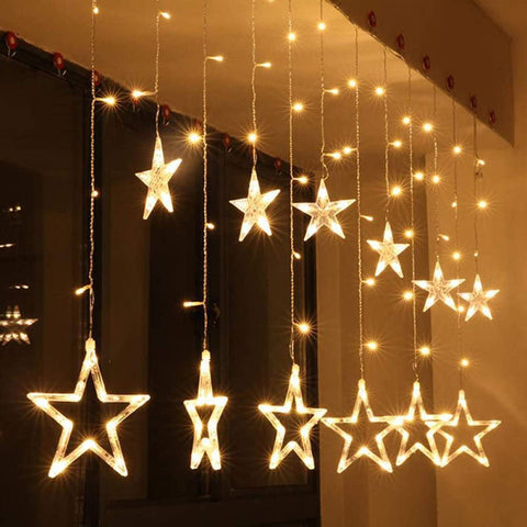 LED Curtain String Star Christmas Light