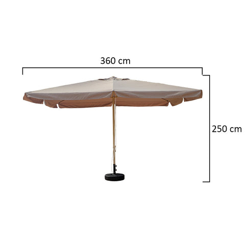 Outdoor parasol umbrella offering shade and rain protection for patios