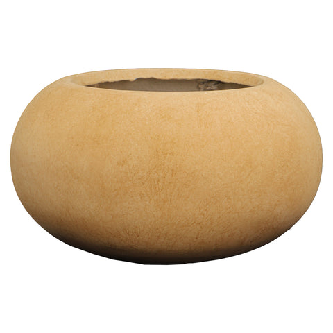 Brown Round Concrete Pot