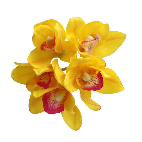 5 Heads Of Artificial Cymbidium Orchid Flower