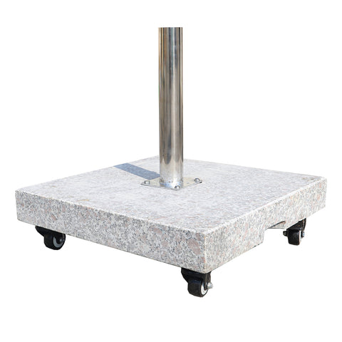 Square Marble Umbrella Base 100kg with Wheels