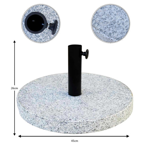 Large outdoor umbrella base round marble for secure support