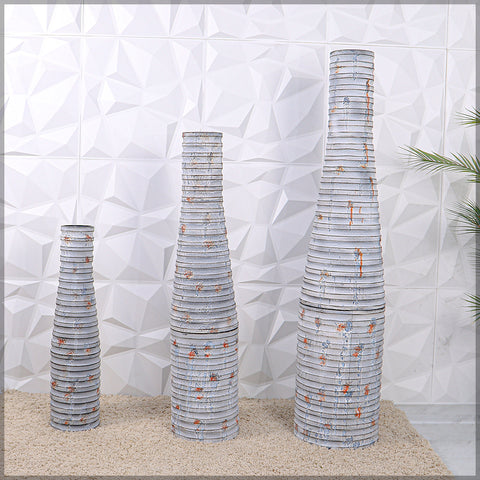 Elegant metal flower vase set for rooms