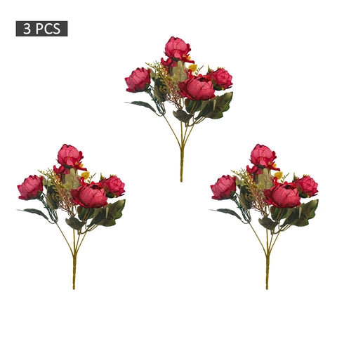 Mini Artificial Peony Flowers Set