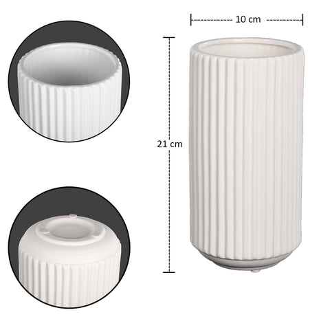 Modern white ceramic vase for minimalist spaces