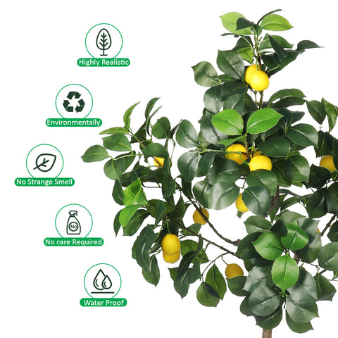 Large artificial lemon tree for indoor decoration