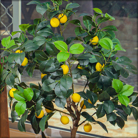 Artificial lemon tree decor for vibrant spaces