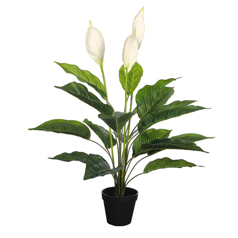 Artificial white calla lily plant adding elegance to home interiors