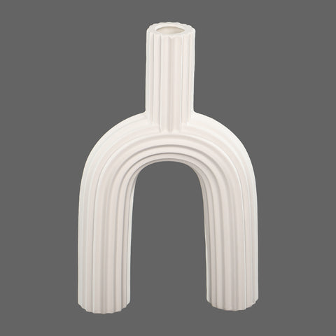 Modern design white table top ceramic vase