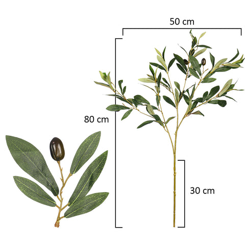 Artificial olive branch for indoor greenery