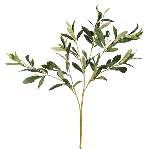 Artificial olive leaves branch