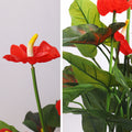 Decorative artificial anthurium with lush green leaves for indoor spaces