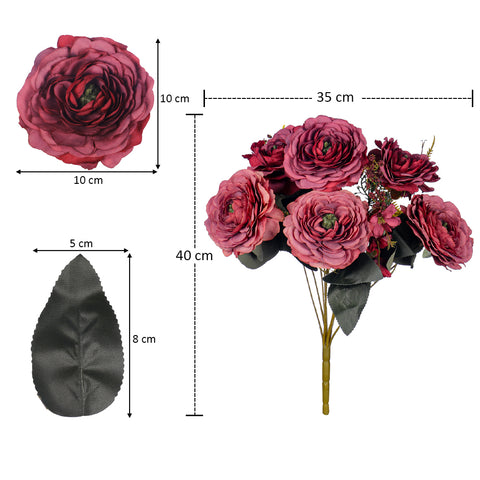 Artificial Silk Peony Flower Bouquet