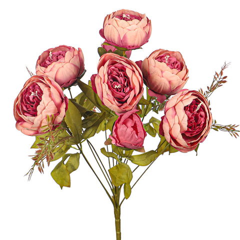 Set Artificial Silk Peony Bunch Flowers