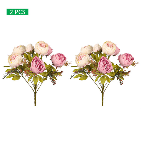 Set Artificial Silk Peony Bunch Flowers