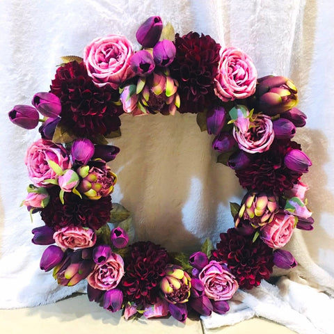 Purple Wreath Design Flower Arrangement