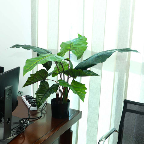 Potted Artificial Rainbow Taro Plant