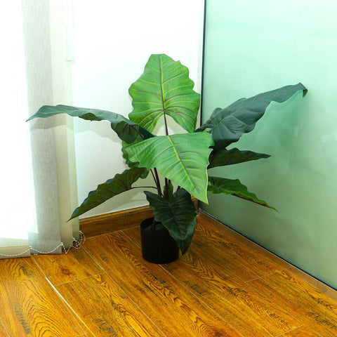 Potted Artificial Rainbow Taro Plant