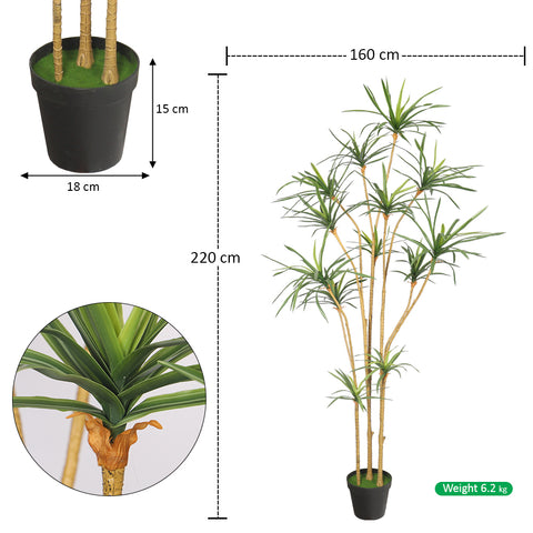 Realistic Yucca Plant 220cm Tall