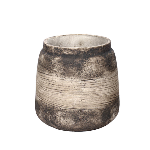 Retro Design Round Jar Shape Concrete Pot