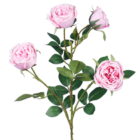 Artificial 4 heads Rose Flower Stem