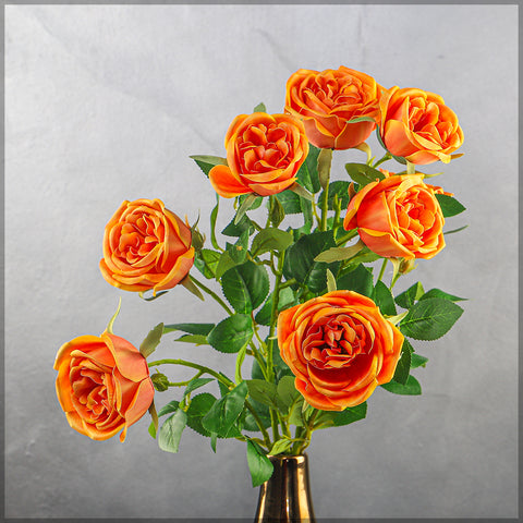 Artificial 4 heads Rose Flower Stem