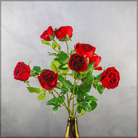 Artificial 4 heads Rose Flower Stem