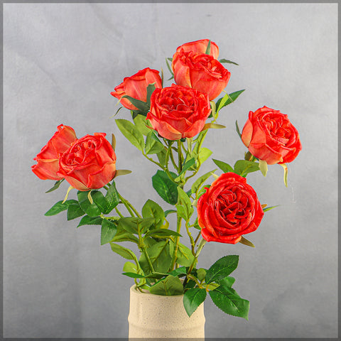 Artificial 4 heads Rose Flower Stem