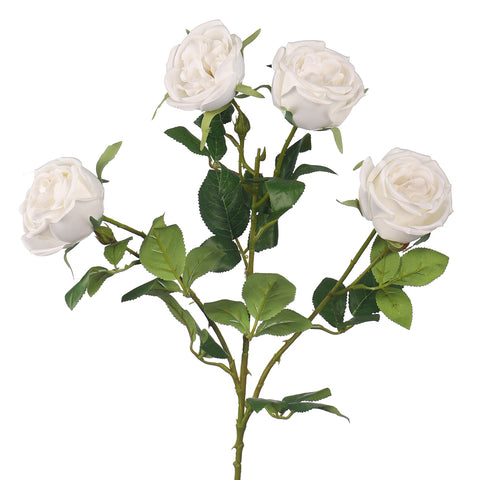 Artificial 4 heads Rose Flower Stem