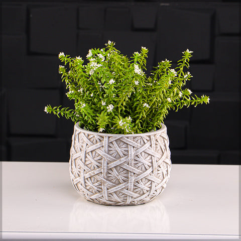 Round Basket Design Cement Vase