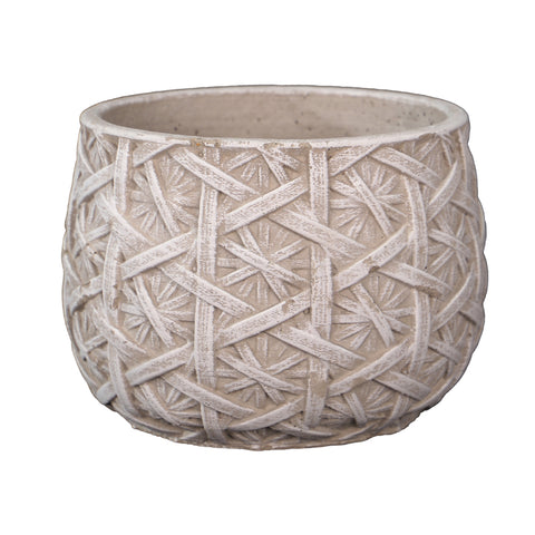 Round Basket Design Cement Vase