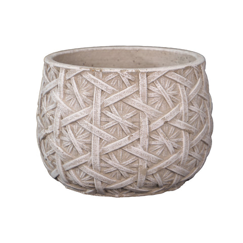 Round Basket Design Cement Vase