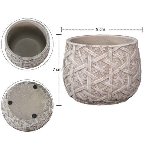 Round Basket Design Cement Vase