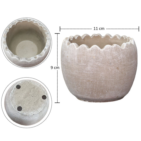 Round Cement Decorative Vase