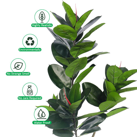 Artificial Rubber Plant 130cm Tall