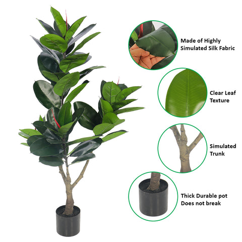 Artificial Rubber Plant 130cm Tall