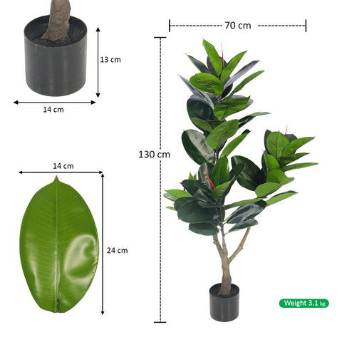 Artificial Rubber Plant 130cm Tall