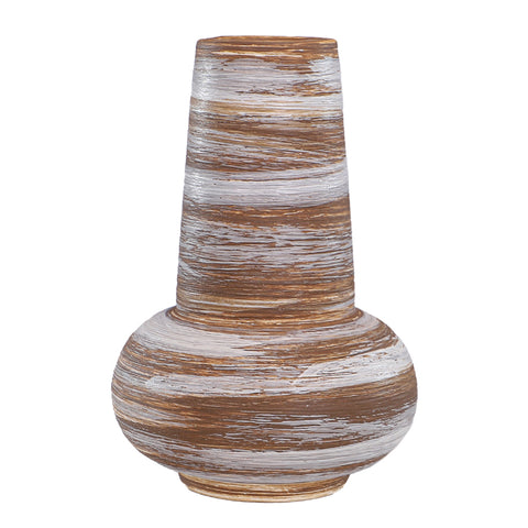 Rustic White Brown Ceramic Vase