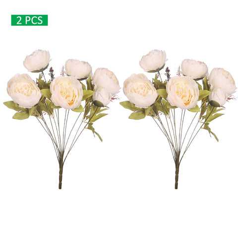 Set Artificial Silk Peony Bunch Flowers