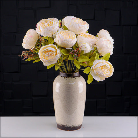 Set Artificial Silk Peony Bunch Flowers