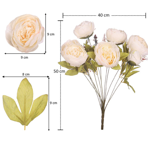 Set Artificial Silk Peony Bunch Flowers