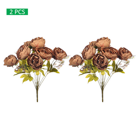 Set Artificial Silk Peony Bunch Flowers