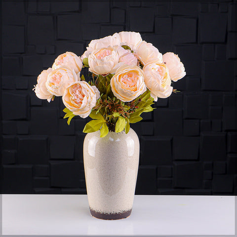 Set Artificial Silk Peony Bunch Flowers