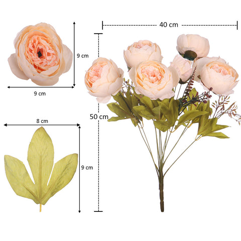 Set Artificial Silk Peony Bunch Flowers