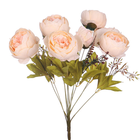 Set Artificial Silk Peony Bunch Flowers